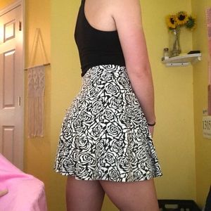 Black and white skater skirt